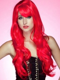 Párty paruka dlouhé vlasy Red Lady - Červená